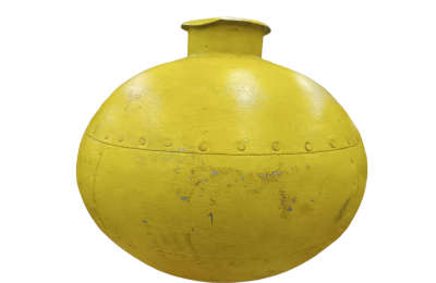Διακοσμητικό βάζο μεταλλικό κίτρινο