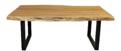 Τραπεζάκι από μασίφ ξύλο ακακίας και μεταλλικά πόδια