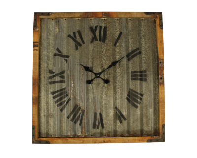 Ρολόι τοίχου από ανακυκλωμένο ξύλο και μέταλλο