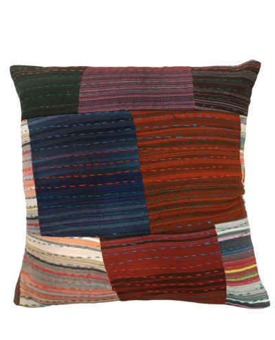 Διακοσμητικό μαξιλάρι Kantha 40x40 multicolor patch work (με γέμιση) 2