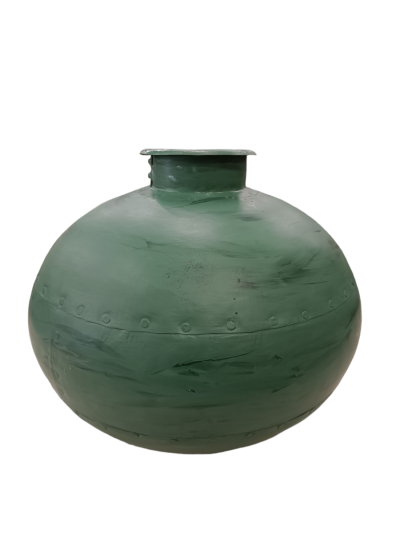 Διακοσμητικό βάζο μεταλλικό πράσινο κυπαρισσί