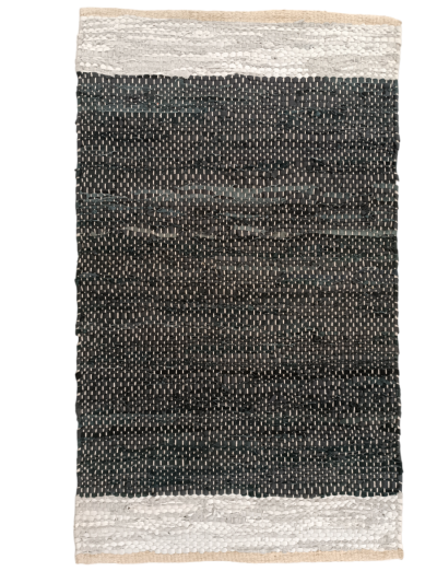 Χαλί 70Χ120 Cotton Leather μαύρο -γκρι
