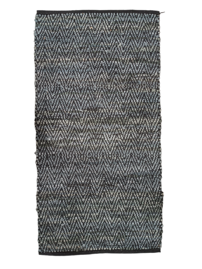 Χαλί 70Χ140 Cotton Leather μαύρο-γκρι